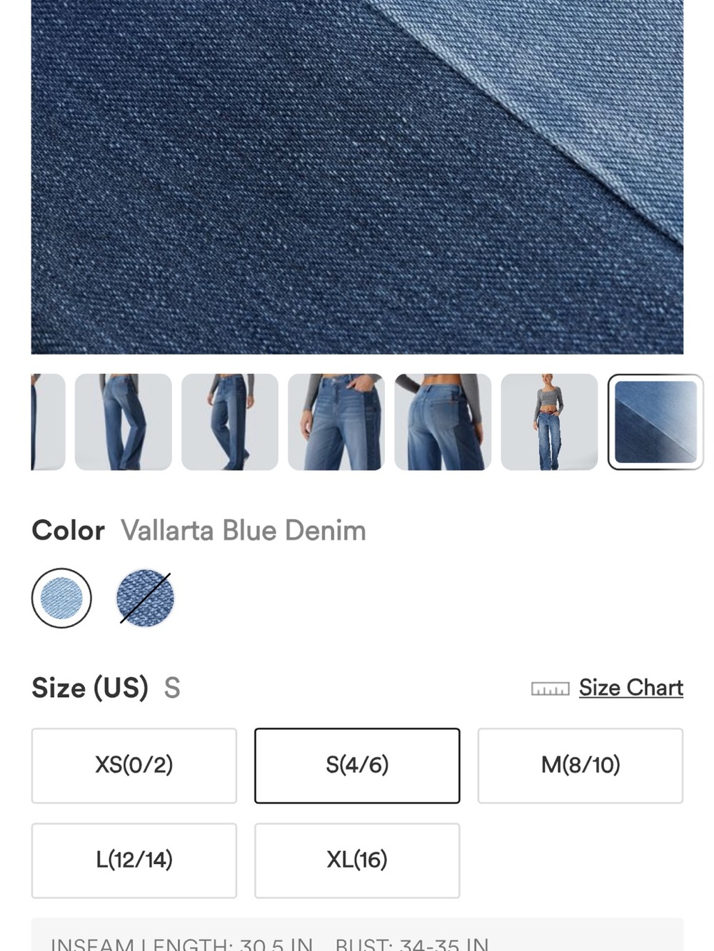 HALARA Flex Low Rise Color block Ensign Blue Denim Wide-Leg Jeans - Women - Picture 8 of 10